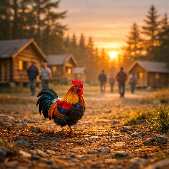 Walk to Emmaus retreat at sunset — March 2025